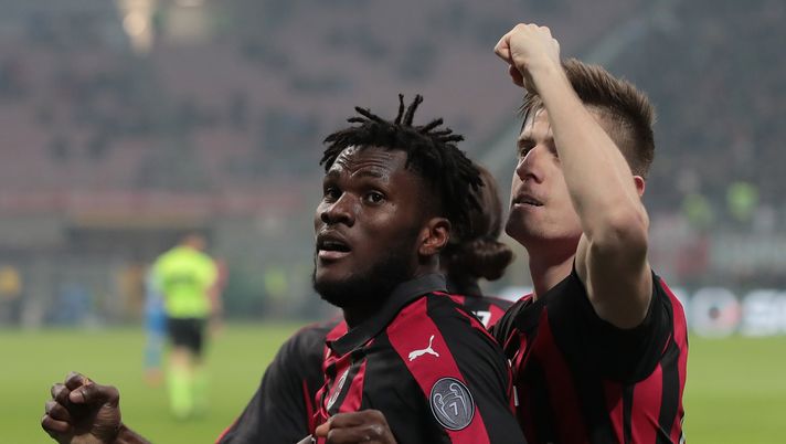 Frank Kessie e Krzysztof Piatek, giocatori del Milan (credits: GETTY images) 