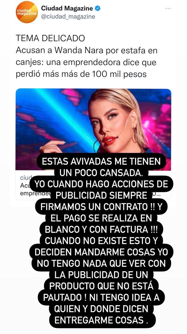 In Argentina: “Wanda Nara accusata di truffa da un’azienda”. Lei replica così- immagine 2