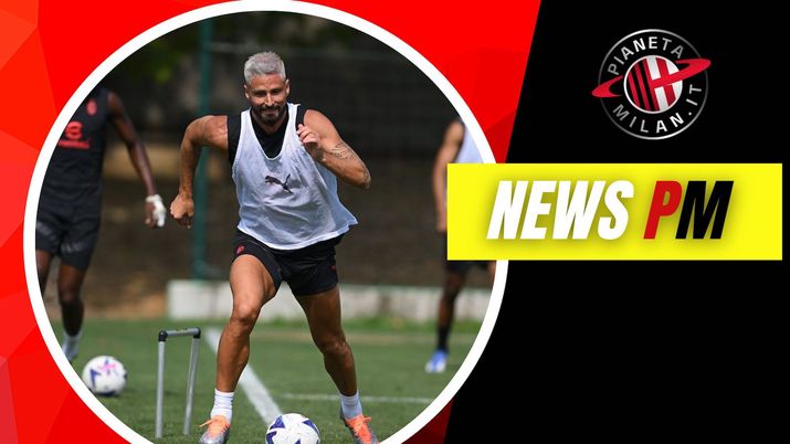 Olivier Giroud AC Milan allenamento Milanello