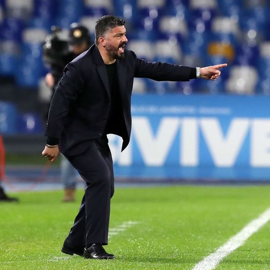 NAPLES, ITALY - FEBRUARY 29: Gennaro Gattuso SSC Napoli coach gestures during the Serie A match between SSC Napoli and Torino FC at Stadio San Paolo on February 29, 2020 in Naples, Italy. (Photo by Francesco Pecoraro/Getty Images) NAPLES, ITALY - FEBRUARY 29: Gennaro Gattuso SSC Napoli coach gestures during the Serie A match between SSC Napoli and Torino FC at Stadio San Paolo on February 29, 2020 in Naples, Italy. (Photo by Francesco Pecoraro/Getty Images)