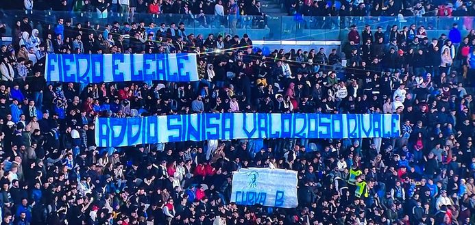 FOTO La Curva B omaggia Mihajlovic: “Fiero e leale. Addio Sinisa, valoroso rivale”- immagine 2