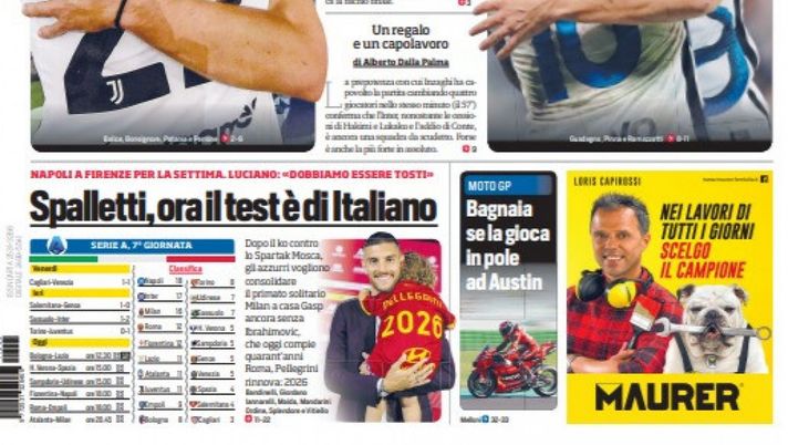 Prima Pagina, Corriere dello Sport: “Formula Allegri. Dzeko-Lautaro, ribaltone Inter”  Prima Pagina, Corriere dello Sport: “Formula Allegri. Dzeko-Lautaro, ribaltone Inter” - immagine 1