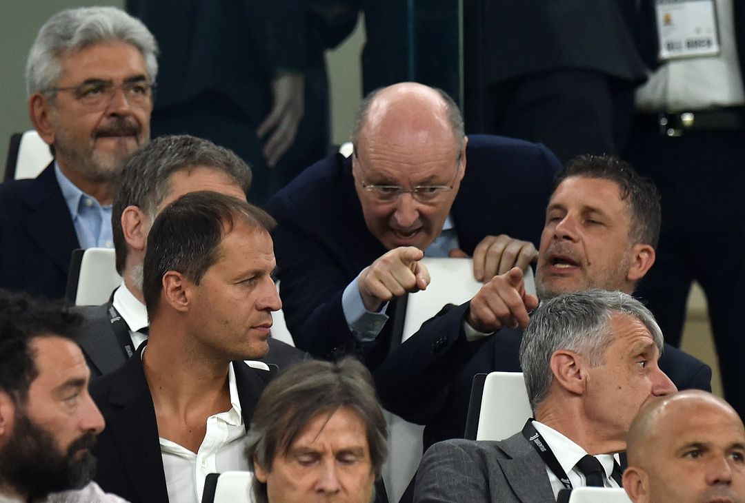  TURIN, ITALY - APRIL 22: Giuseppe Marotta general manager of Juventus before the serie A match between Juventus and SSC Napoli on April 22, 2018 in Turin, Italy.  (Photo by Tullio Puglia - Juventus/Juventus FC via Getty Images) 