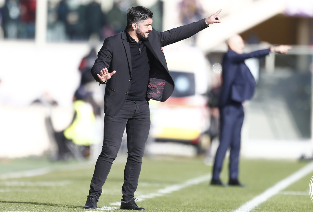  Gennaro Gattuso, tecnico del Milan, al Franchi di Firenze (credits: acmilan.com) 