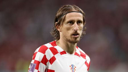 DOHA, QATAR - DECEMBER 17: Luka Modric of Croatia looks on during the FIFA World Cup Qatar 2022 3rd Place match between Croatia and Morocco at Khalifa International Stadium on December 17, 2022 in Doha, Qatar. (Photo by Catherine Ivill/Getty Images)