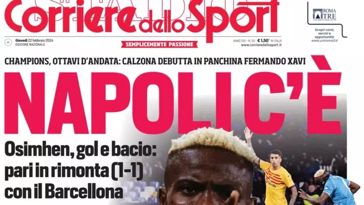 prima pagina corriere dello sport oggi