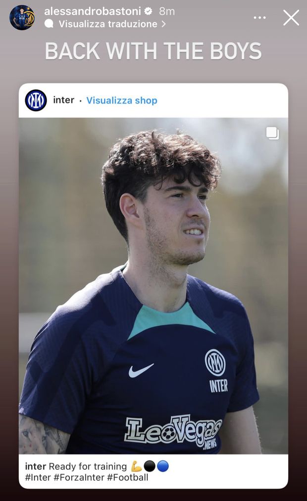 Inter, Bastoni tornato in gruppo: “Back with the boys”- immagine 2