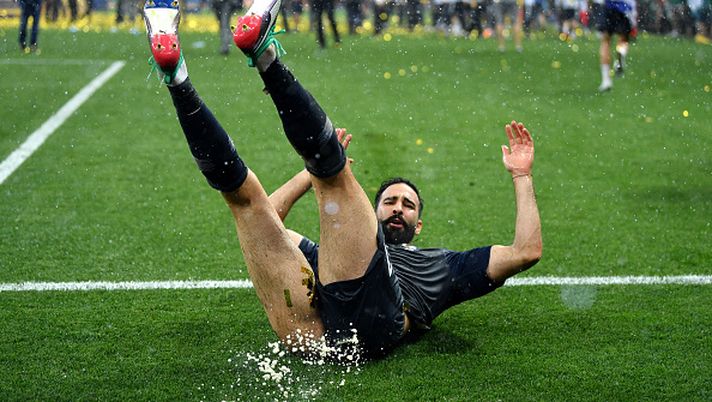 MOSCOW, RUSSIA - JULY 15:  Adil Rami of France celebrates victory following the 2018 FIFA World Cup Final between France and Croatia at Luzhniki Stadium on July 15, 2018 in Moscow, Russia.  (Photo by Dan Mullan/Getty Images) 