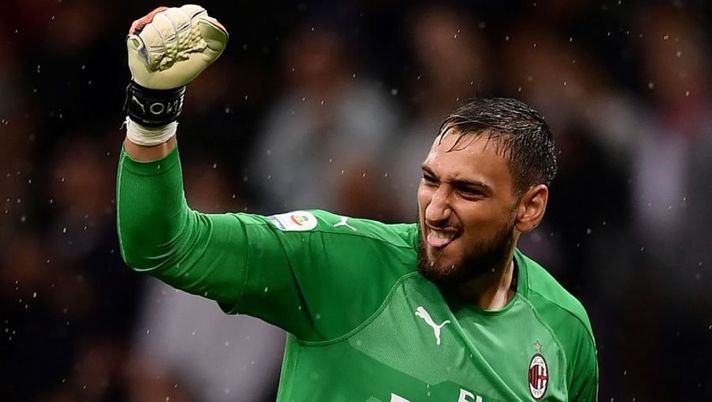 AC Milan's goalkeeper Gianluigi Donnarumma celebrates during the Italian Serie A football match AC Milan vs Roma on August 31, 2018 at the 'San Siro Stadium' in Milan. (Photo by MARCO BERTORELLO / AFP) (Photo credit should read MARCO BERTORELLO/AFP/Getty Images) PORTIERI – Gli indici di schierabilità per tutti i portieri: chi mettere e chi evitare- immagine 1