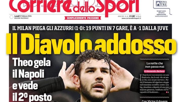 prima pagina corriere dello sport oggi