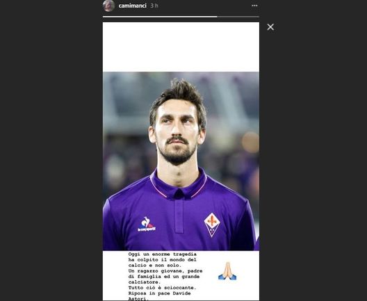 La figlia di Mancini: “Morte Astori, è scioccante. Una tragedia colpisce il calcio” 