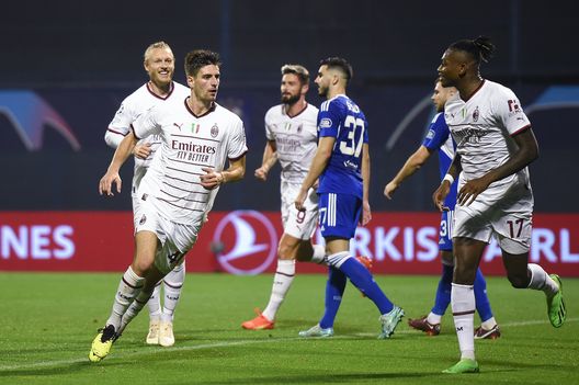 esultanza gol Gabbia AC Milan Dinamo Zagabria-Milan 0-4 Champions League 2022-2023