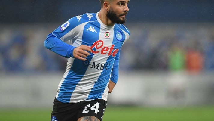 NAPLES, ITALY - DECEMBER 23: Lorenzo Insigne of SSC Napoli celebrates after scoring their sides first goal during the Serie A match between SSC Napoli and Torino FC at Stadio Diego Armando Maradona on December 23, 2020 in Naples, Italy. Sporting stadiums around Italy remain under strict restrictions due to the Coronavirus Pandemic as Government social distancing laws prohibit fans inside venues resulting in games being played behind closed doors. (Photo by Francesco Pecoraro/Getty Images) NAPLES, ITALY - DECEMBER 23: Lorenzo Insigne of SSC Napoli celebrates after scoring their sides first goal during the Serie A match between SSC Napoli and Torino FC at Stadio Diego Armando Maradona on December 23, 2020 in Naples, Italy. Sporting stadiums around Italy remain under strict restrictions due to the Coronavirus Pandemic as Government social distancing laws prohibit fans inside venues resulting in games being played behind closed doors. (Photo by Francesco Pecoraro/Getty Images)