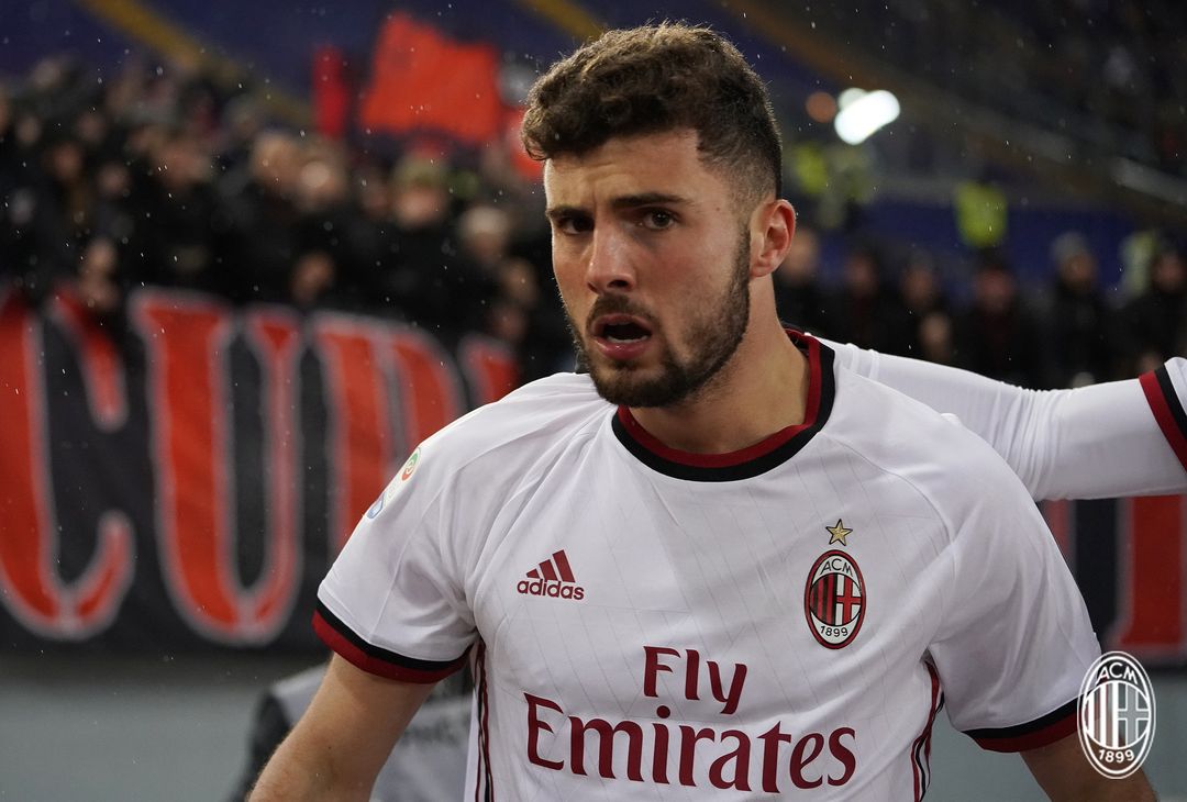  Patrick Cutrone esulta per il suo gol in Roma-Milan (credits: acmilan.com) 