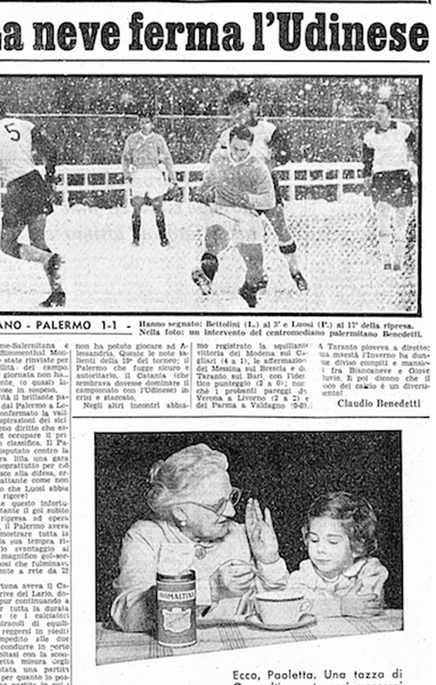 Accadde Oggi: 19/2/1956 La neve ferma l’Udinese