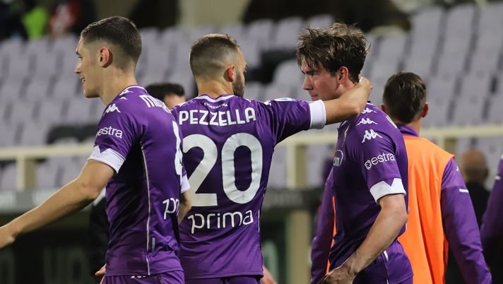 GERMOGLI PH: 8 MAGGIO 2021 FIRENZE STADIO ARTEMIO FRANCHI SERIE A FIORENTINA VS LAZIO NELLA FOTO ESULTANZA GOL VLAHOVIC 