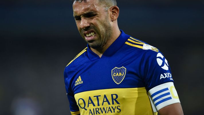 BUENOS AIRES, ARGENTINA - MARCH 10: Carlos Tevez of Boca Juniors reacts during a Group H match between Boca Juniors and Deportivo Independiente Medellín as part of Copa CONMEBOL Libertadores 2020 at Estadio Alberto J. Armando on March 10, 2020 in Buenos Aires, Argentina. (Photo by Marcelo Endelli/Getty Images) BUENOS AIRES, ARGENTINA - MARCH 10: Carlos Tevez of Boca Juniors reacts during a Group H match between Boca Juniors and Deportivo Independiente Medellín as part of Copa CONMEBOL Libertadores 2020 at Estadio Alberto J. Armando on March 10, 2020 in Buenos Aires, Argentina. (Photo by Marcelo Endelli/Getty Images)