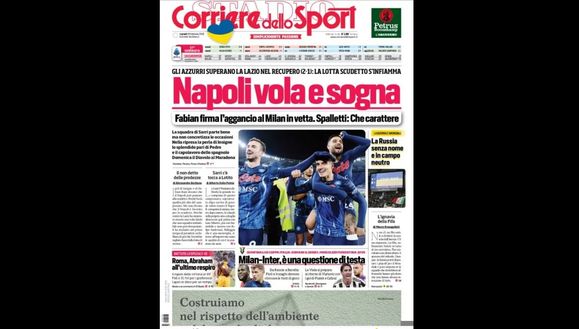 Prima Pagina, Corriere dello Sport: “Napoli vola e sogna. Milan-Inter…” Prima Pagina