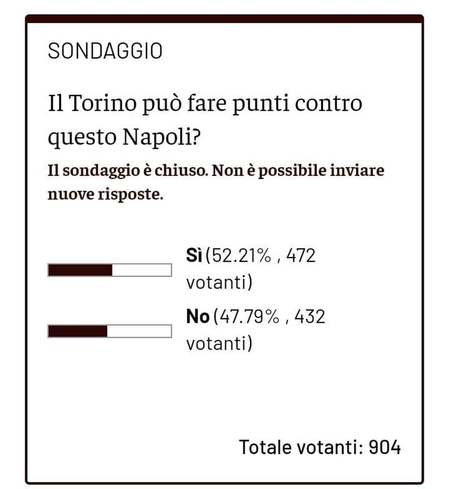 Torino, per i lettori fare punti con il Napoli non è impossibile- immagine 2