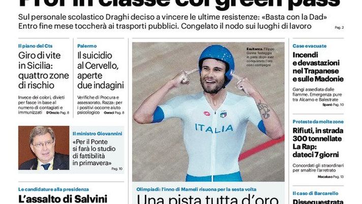 Prima Pagina, Giornale di Sicilia: “Il Palermo torna ad allenarsi davanti ai tifosi”  Prima Pagina, Giornale di Sicilia: “Il Palermo torna ad allenarsi davanti ai tifosi”