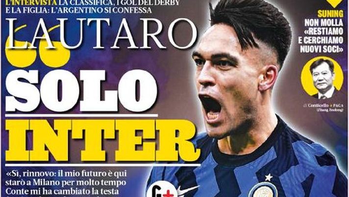 La prima pagina de La Gazzetta dello Sport, in edicola oggi 27 febbraio 2021 