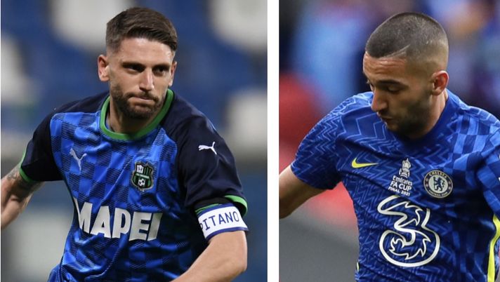 Domenico Berardi (attaccante Sassuolo) e Hakim Ziyech (centrocampista Chelsea), obiettivi di calciomercato del Milan | AC Milan News (Getty Images) 