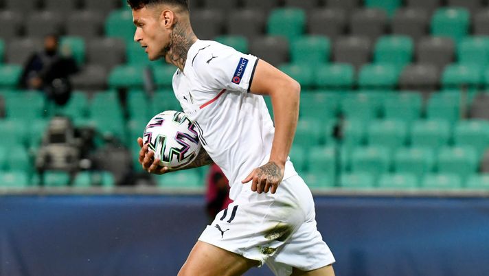 LJUBLJANA, SLOVENIA - MAY 31: Gianluca Scamacca of Italy celebrates after scoring their side's second goal during the 2021 UEFA European Under-21 Championship Quarter-finals match between Portugal and Italy at Stadion Stozice on May 31, 2021 in Ljubljana, Slovenia. (Photo by Jurij Kodrun/Getty Images) LJUBLJANA, SLOVENIA - MAY 31: Gianluca Scamacca of Italy celebrates after scoring their side's second goal during the 2021 UEFA European Under-21 Championship Quarter-finals match between Portugal and Italy at Stadion Stozice on May 31, 2021 in Ljubljana, Slovenia. (Photo by Jurij Kodrun/Getty Images)