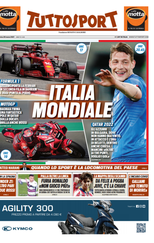 Prima Pagina, Tuttosport: “Italia Mondiale. Da Felix a Pogba. Juve, c’è la chiave” Prima Pagina, Tuttosport: “Italia Mondiale. Da Felix a Pogba. Juve, c’è la chiave”