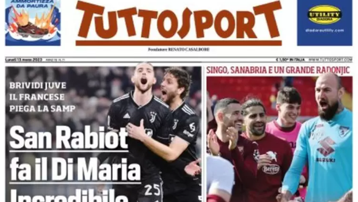 EDICOLA / TS: Juve, San Rabiot fa il Di Maria. Senza Mou la Roma sbanda - immagine 1