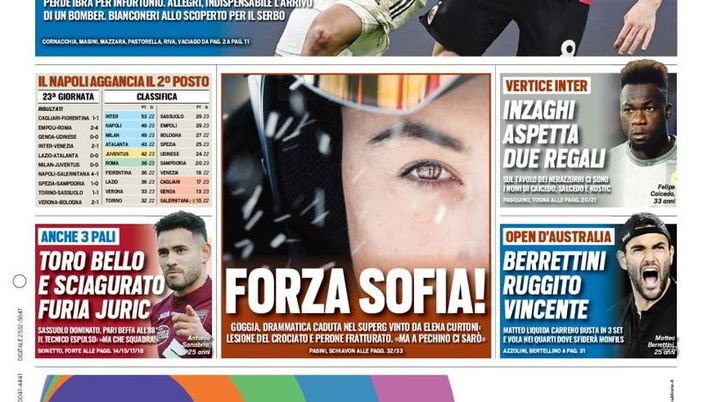 Prima Pagina, Tuttosport: “Juve, ti serve Vlahovic. Inzaghi aspetta due regali” - immagine 1