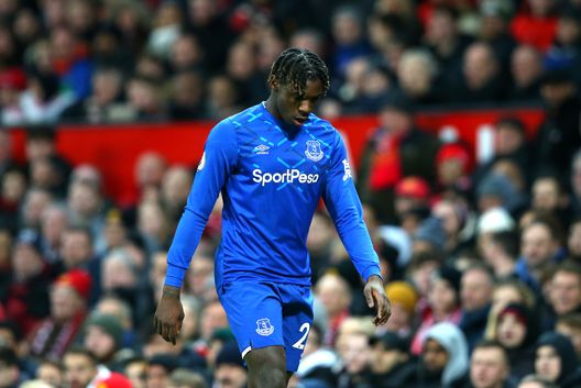 Moise Kean con la maglia dell'Everton in Premier Moise Kean con la maglia dell'Everton in Premier