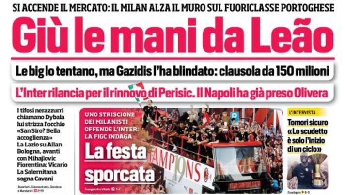 Prima Pagina, Corriere dello Sport: “Uno striscione dei milanisti offende l’Inter” Prima Pagina
