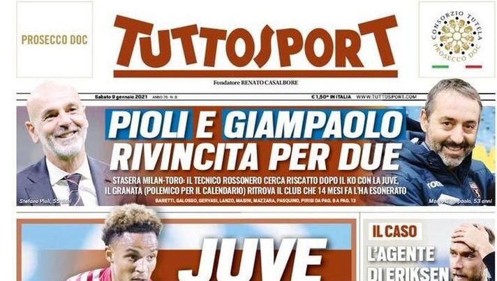 Prima Pagina, Tuttosport: “Juve-Reynolds, ci siamo! Pioli e Giampaolo, rivincita per due” 