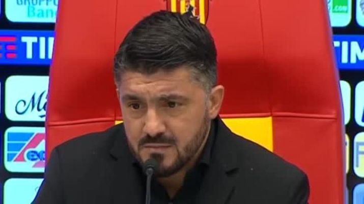 Gennaro Gattuso in conferenza dopo Benevento-Milan (credits: video.gazzetta.it) 
