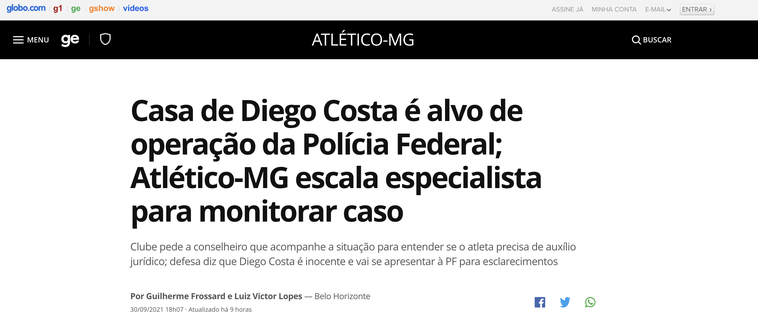 Dal Brasile, Diego Costa indagato per riciclaggio di denaro e sfruttamento del gioco d’azzardo- immagine 2