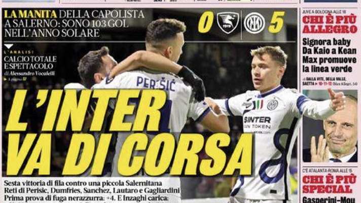 Prima Pagina, Gazzetta dello Sport: “L’Inter di corsa. Milan-Napoli colpi da rincorsa”  prima pagina