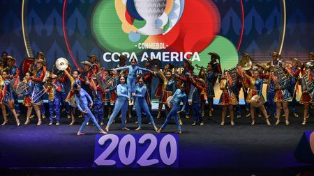 CARTAGENA, COLOMBIA - DECEMBER 03: Colombian Baraona group performs during the draw for Copa America 2020 co-hosted by Argentina and Colombia at Centro de Convenciones de Cartagena de Indias on December 03, 2019 in Cartagena, Colombia. (Photo by Guillermo Legaria/Getty Images) CARTAGENA, COLOMBIA - DECEMBER 03: Colombian Baraona group performs during the draw for Copa America 2020 co-hosted by Argentina and Colombia at Centro de Convenciones de Cartagena de Indias on December 03, 2019 in Cartagena, Colombia. (Photo by Guillermo Legaria/Getty Images)