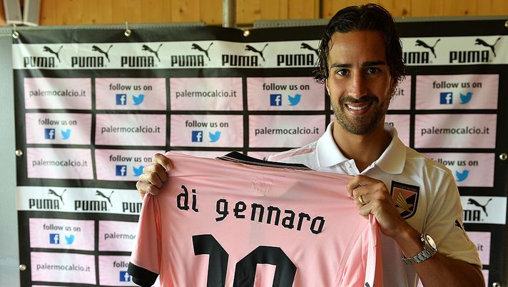 ST VEIT AN DER GLAN, AUSTRIA - JULY 15: Davide Di Gennaro poses during his presentation as new player of Palermo after a US Citta di Palermo pre-season training session at Sportzentrum on July 15, 2013 in Sankt Lambrecht near St Veit an der Glan, Austria. (Photo by Tullio M. Puglia/Getty Images) ST VEIT AN DER GLAN, AUSTRIA - JULY 15: Davide Di Gennaro poses during his presentation as new player of Palermo after a US Citta di Palermo pre-season training session at Sportzentrum on July 15, 2013 in Sankt Lambrecht near St Veit an der Glan, Austria. (Photo by Tullio M. Puglia/Getty Images)