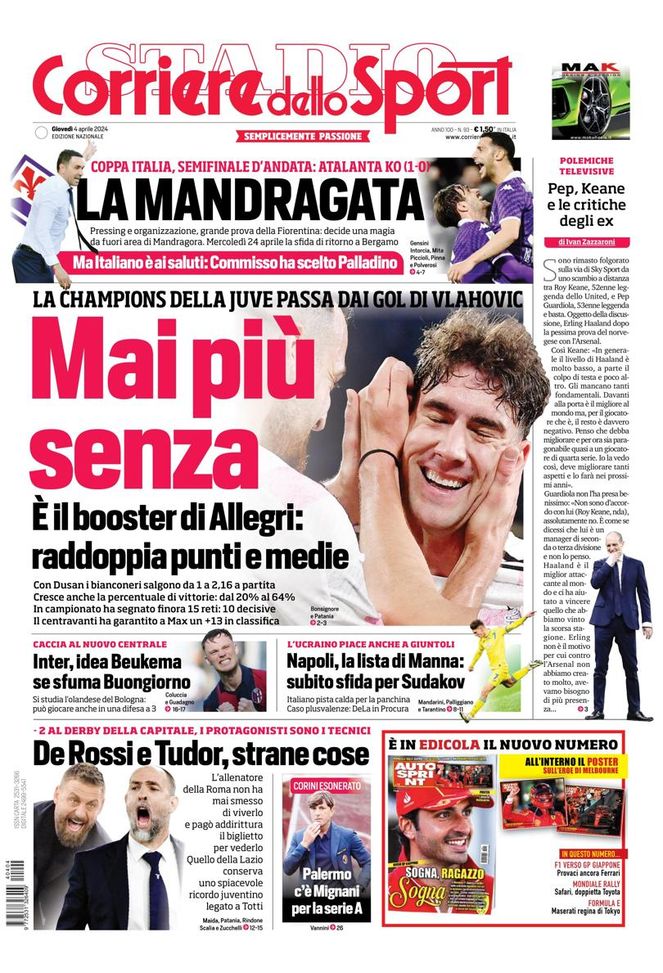 EDICOLA / CdS: Inter, idea Beukema se sfuma Buongiorno - immagine 1