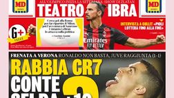 Prima Pagina, La Gazzetta dello Sport: “Rabbia CR7, Conte sei da +10? Teatro Ibra”