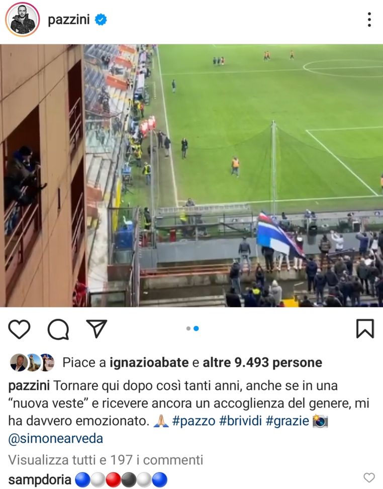 Il derby genovese e i brividi del Pazzo Pazzini: “Dopo tanti anni…”- immagine 2