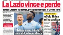 Prima Pagina, Corriere dello Sport: “La Lazio vince e perde. Juve-Napoli, accordo per giocare il 7 aprile”