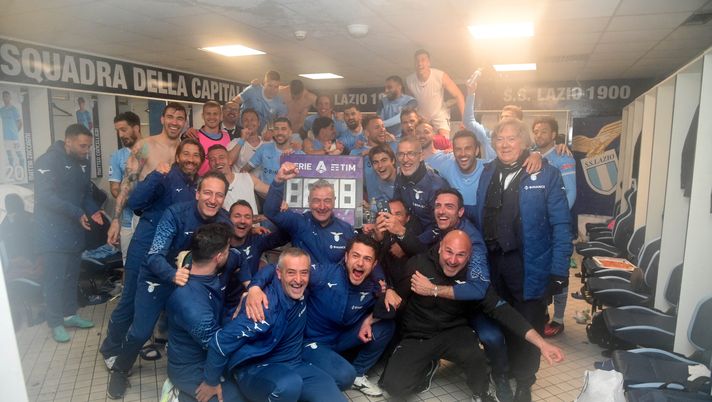 La Lazio esulta negli spogliatoi