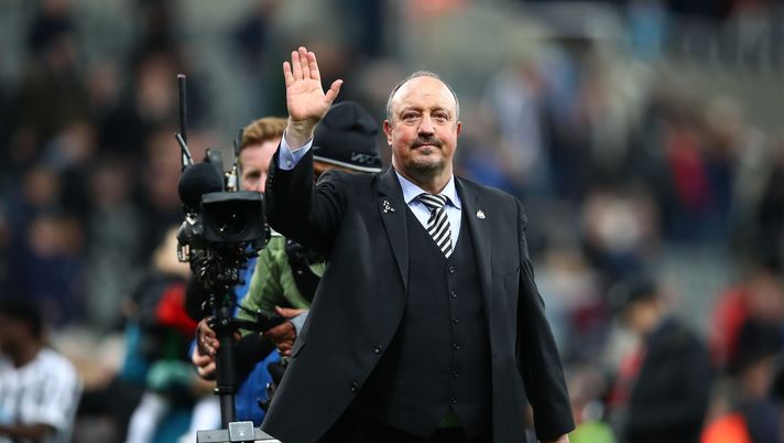 NEWCASTLE UPON TYNE, ENGLAND - MAY 04:  Rafael Benitez, Manager of Newcastle United waves to the crowd after the Premier League match between Newcastle United and Liverpool FC at St. James Park on May 04, 2019 in Newcastle upon Tyne, United Kingdom. (Photo by Clive Brunskill/Getty Images) 
