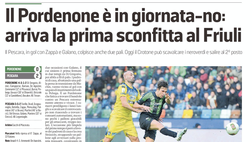 Messaggero Veneto: Il Pordenone è in giornata-no: arriva la prima sconfitta al Friuli