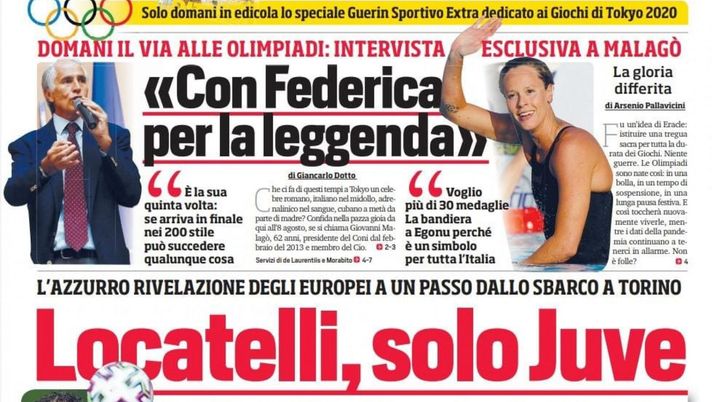 Prima Pagina, Corriere dello Sport: “Locatelli, solo Juve. Dice no all’Arsenal” 