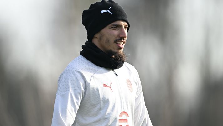 Ismaël Bennacer AC Milan allenamento Milanello