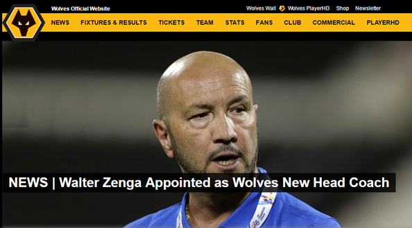 Ex Palermo, un altro allenatore italiano in Inghilterra: Walter Zenga tecnico del Wolverhampton, è ufficiale Ex Palermo, un altro allenatore italiano in Inghilterra: Walter Zenga tecnico del Wolverhampton, è ufficiale