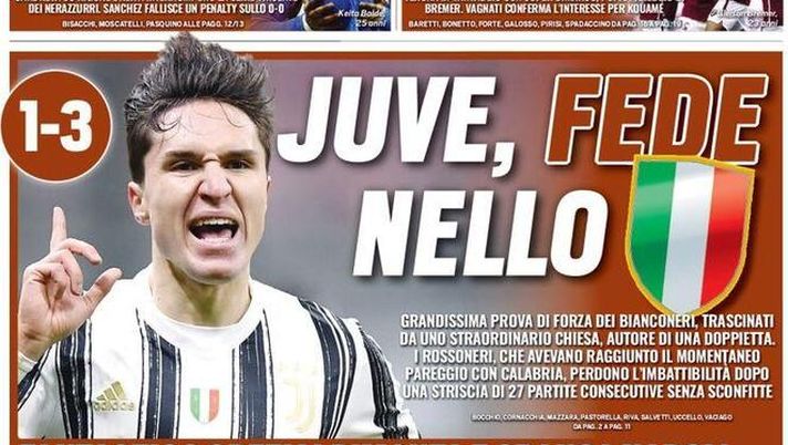 Tuttosport, la prima pagina di oggi, giovedì 7 gennaio 2021 Tuttosport, la prima pagina di oggi, giovedì 7 gennaio 2021