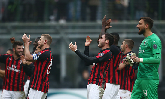  Un'esultanza dei giocatori del Milan (credits: acmilan.com) 